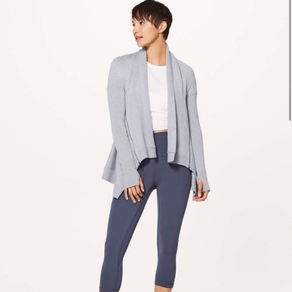 Lululemon Wrap It Up Sweater Grey Size 10 - Picture 3 of 14